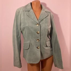 Anne Taylor Sea Foam Green Suede Jacket
